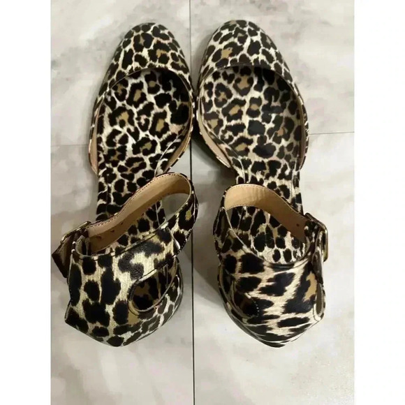 J.Crew Women’s Leopard Print Closed Toe Block Heel Ankle Strap Heel Size 9 - Picture 5 of 6